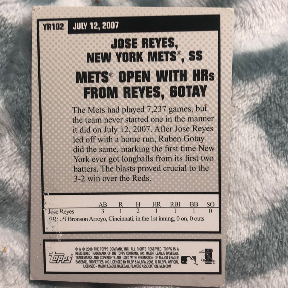 Jose Reyes Mets Baseball Card - Picture 3 of 3